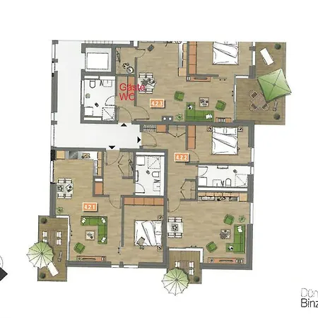 Strandvillen - Mit 1 Schlafzimmer Und Balkon Dr-422